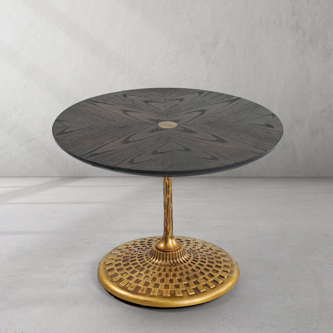 Hand-Forged Metal Wooden Side Table