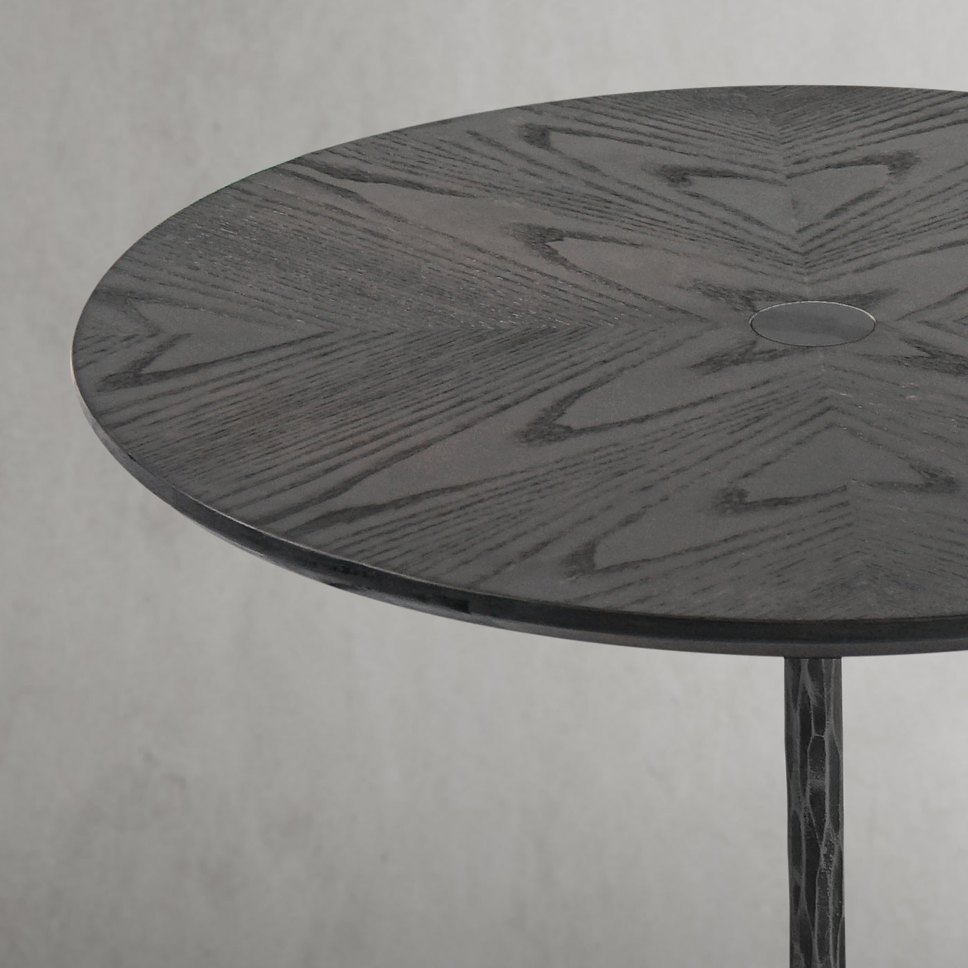 Hand-Forged Metal Wooden Side Table