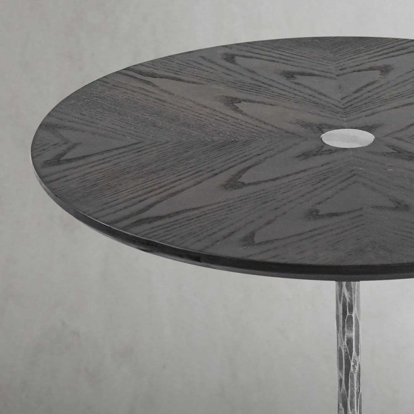 Hand-Forged Metal Wooden Side Table