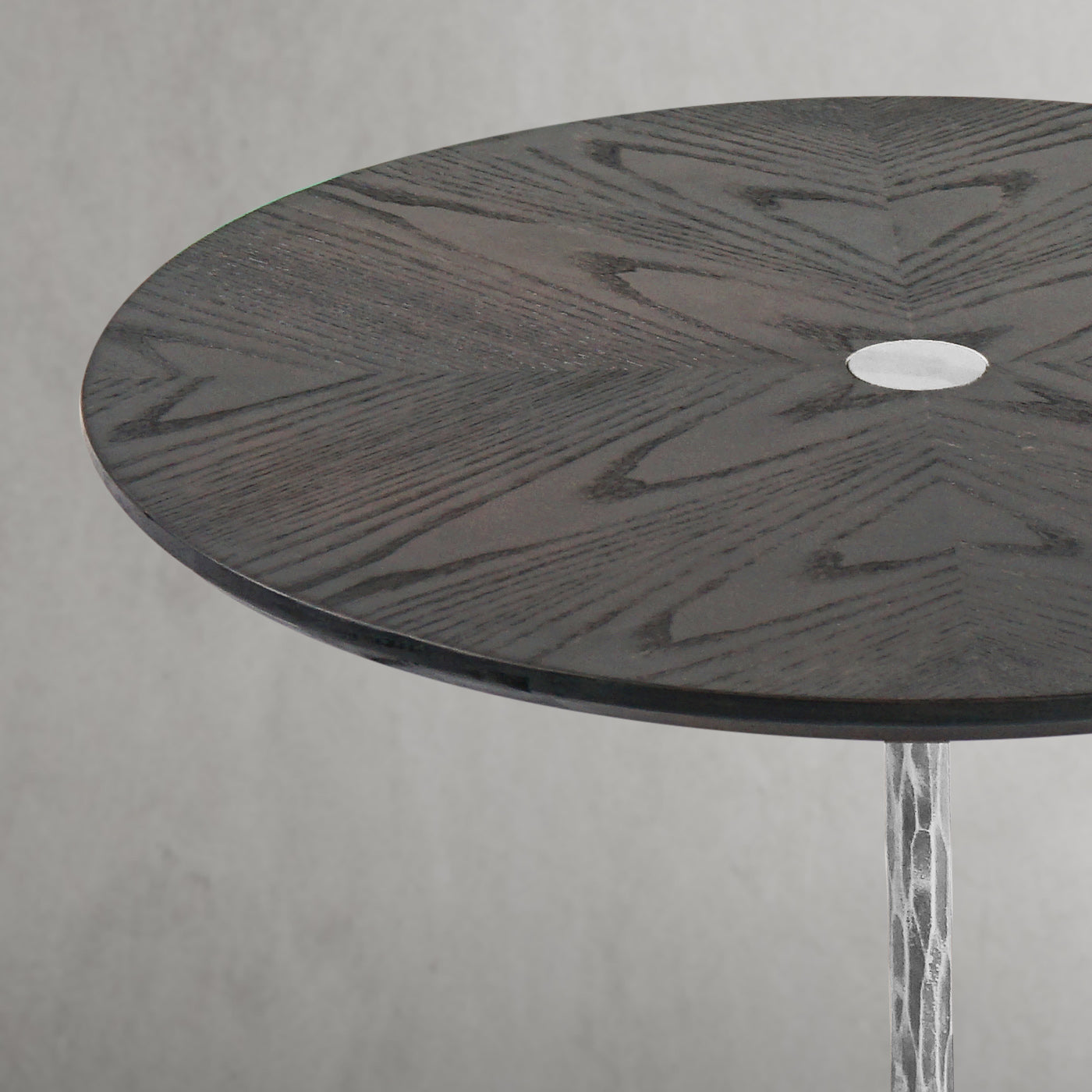 Hand-Forged Metal Wooden Side Table