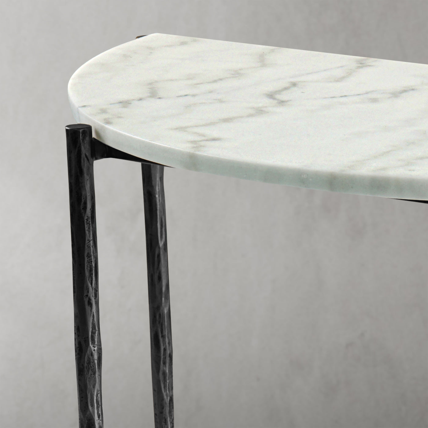 Hand-Forged Metal Semi-circle Console Table