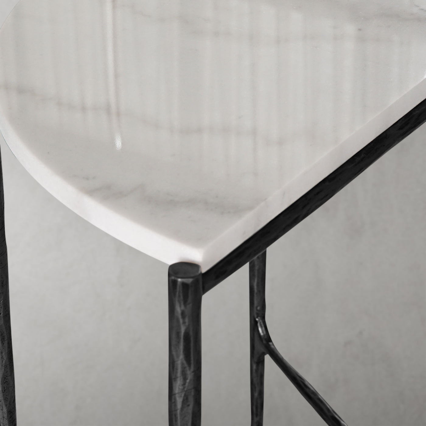 Hand-Forged Metal Semi-circle Console Table