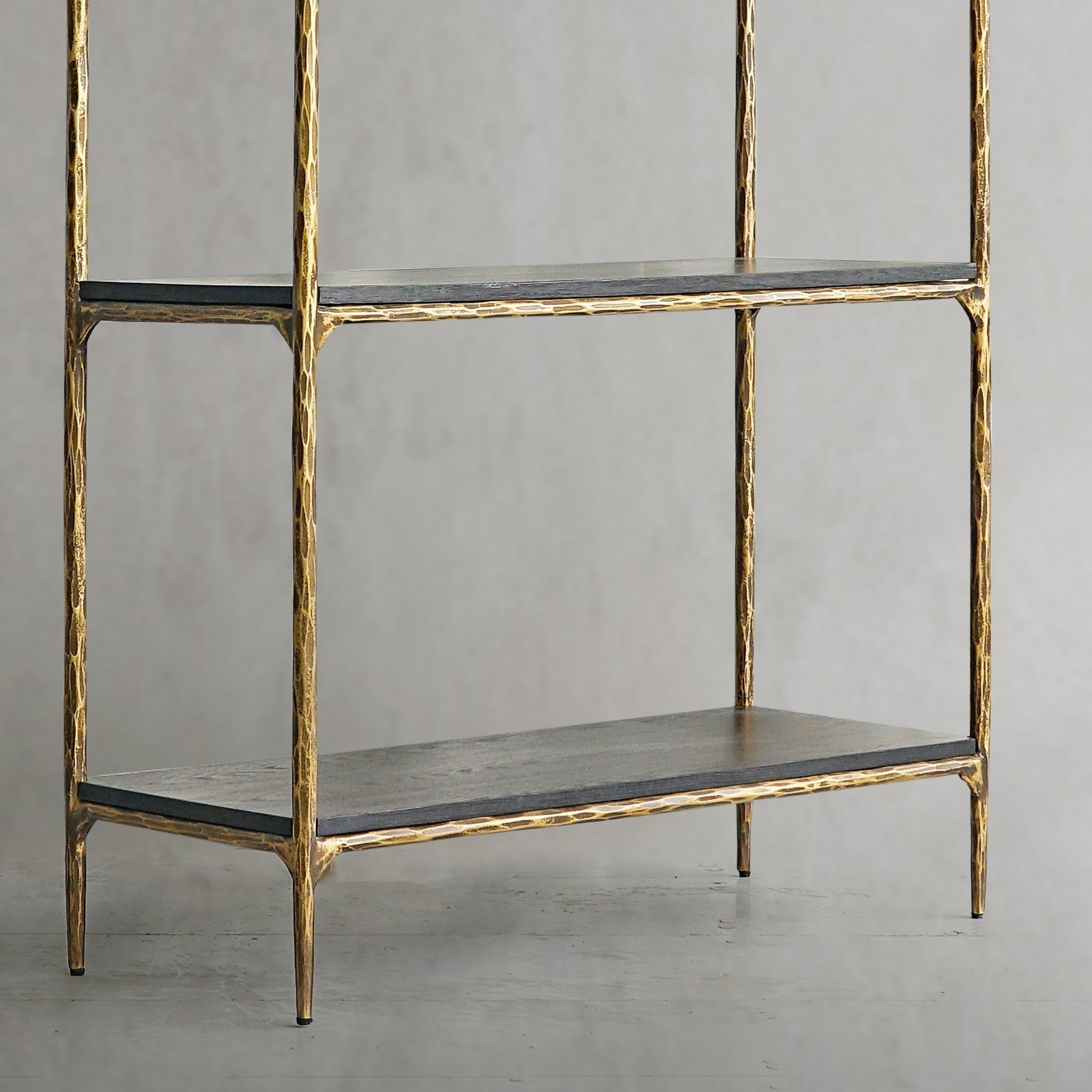 Hand-Forged Metal White Marble Shelving