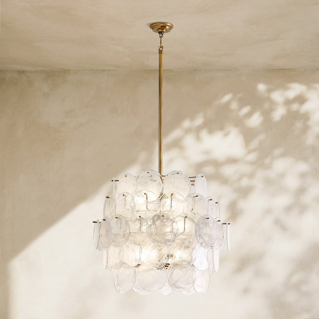 Riviera Glass Disc Chandelier 26"