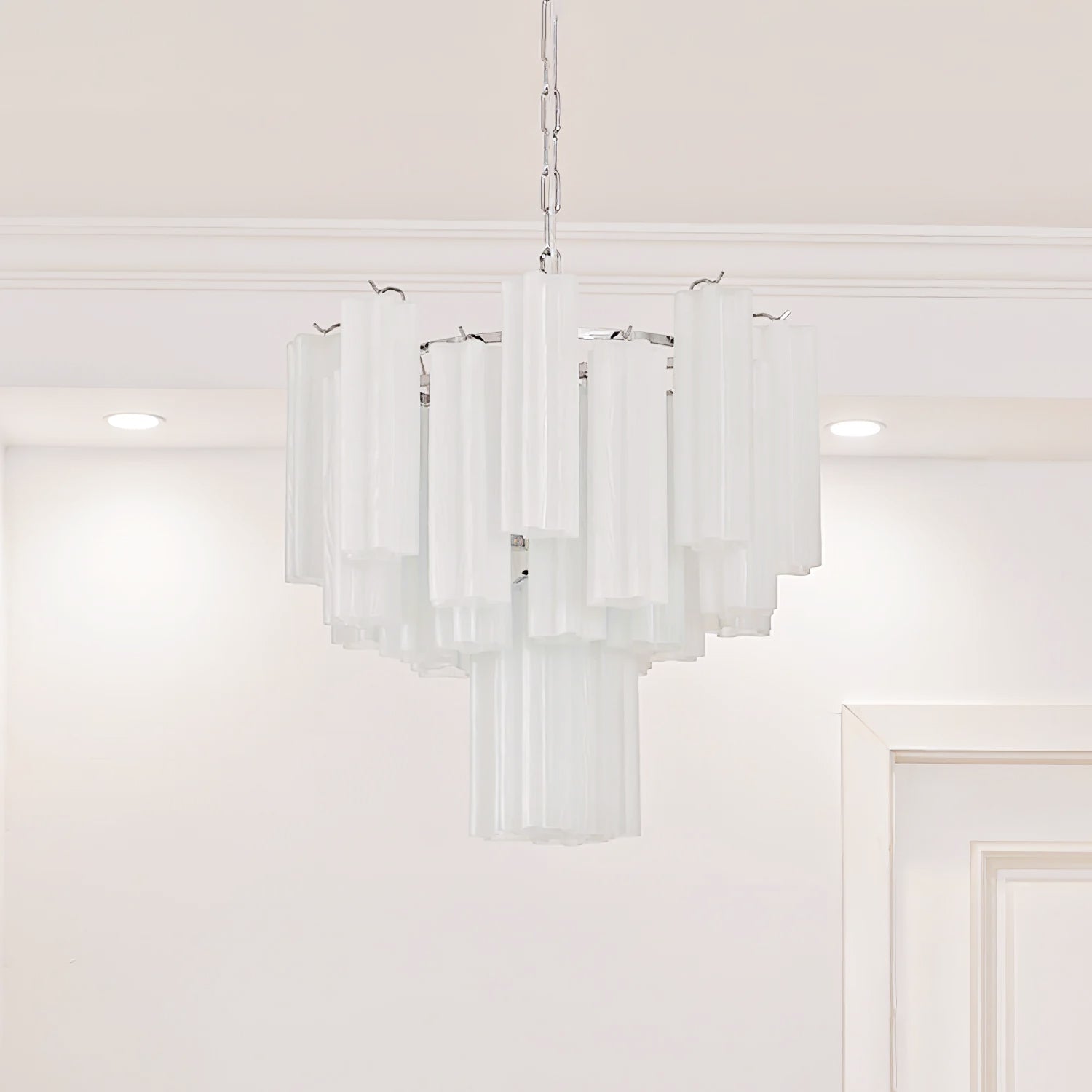 Addas Murano Chandelier Clear / White