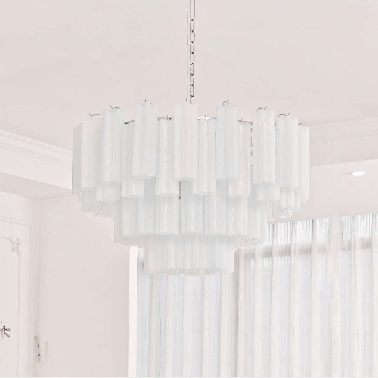Addas Murano Chandelier Clear / White