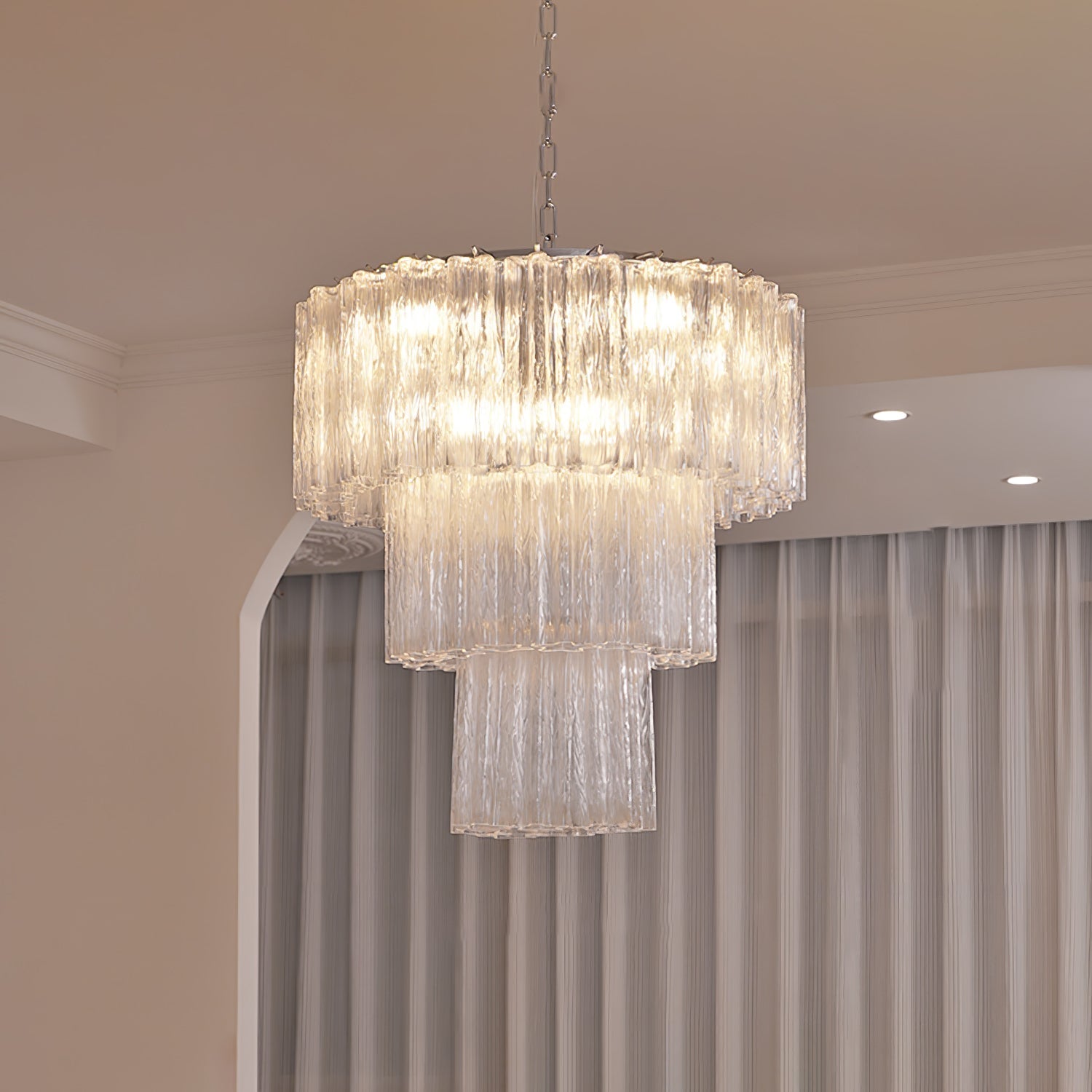 Addas Murano Chandelier Clear / White