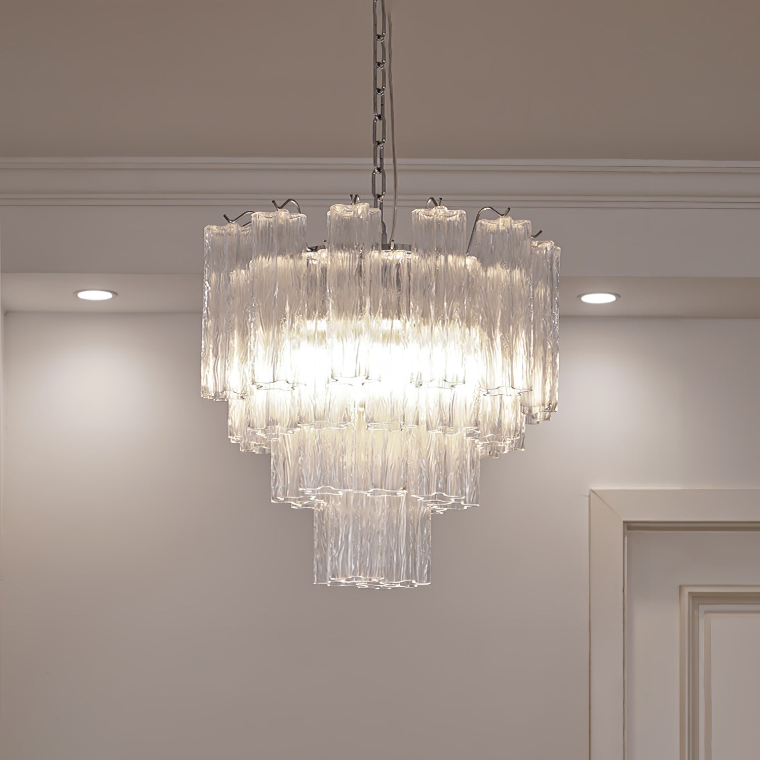 Addas Murano Chandelier Clear / White