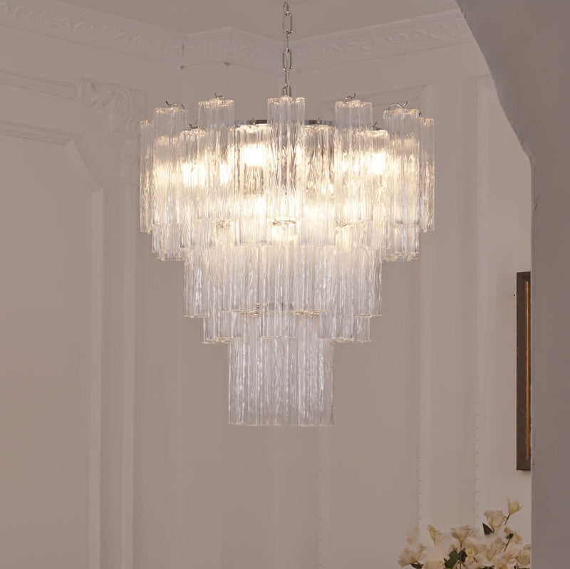 Addas Murano Chandelier Clear / White