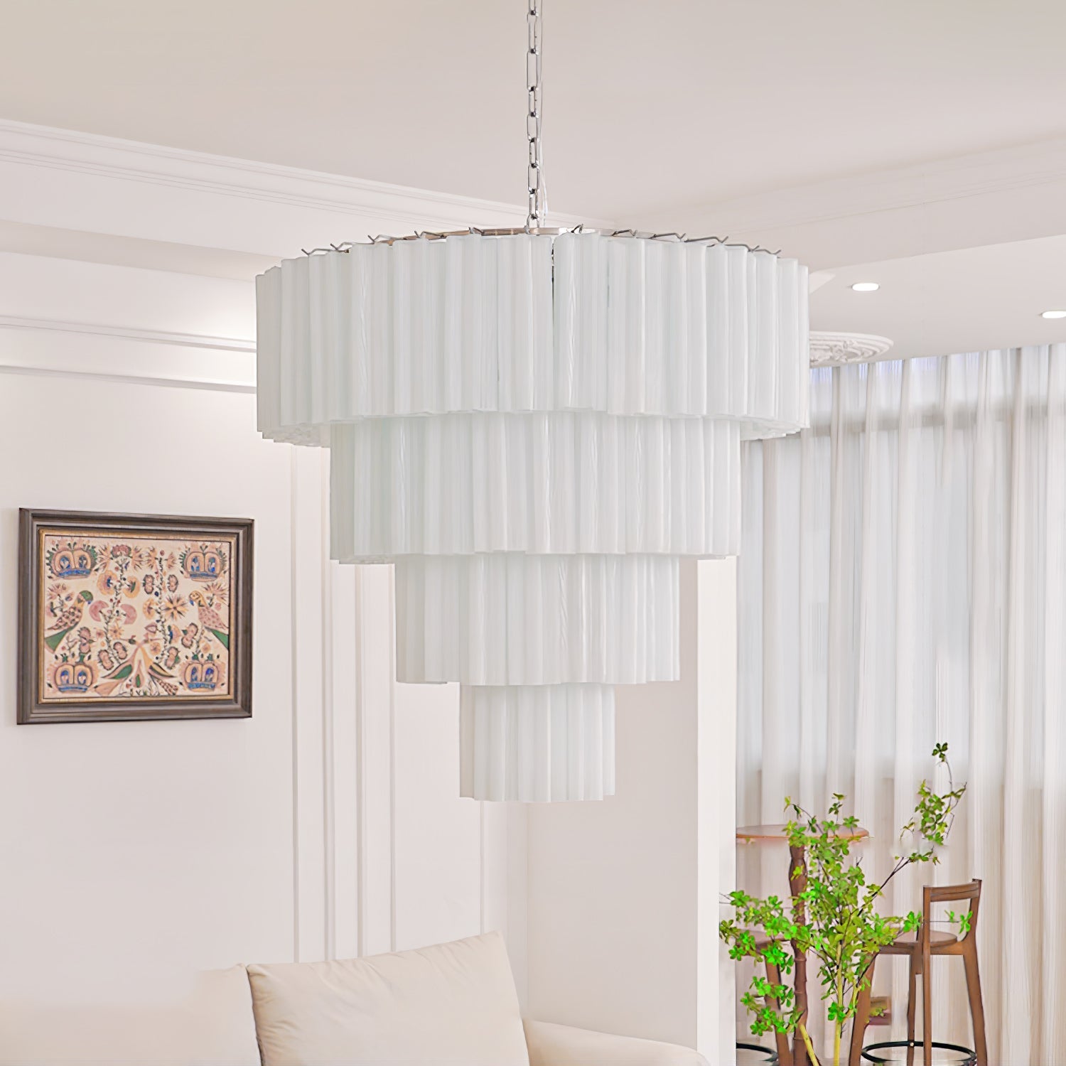 Addas Murano Chandelier Clear / White