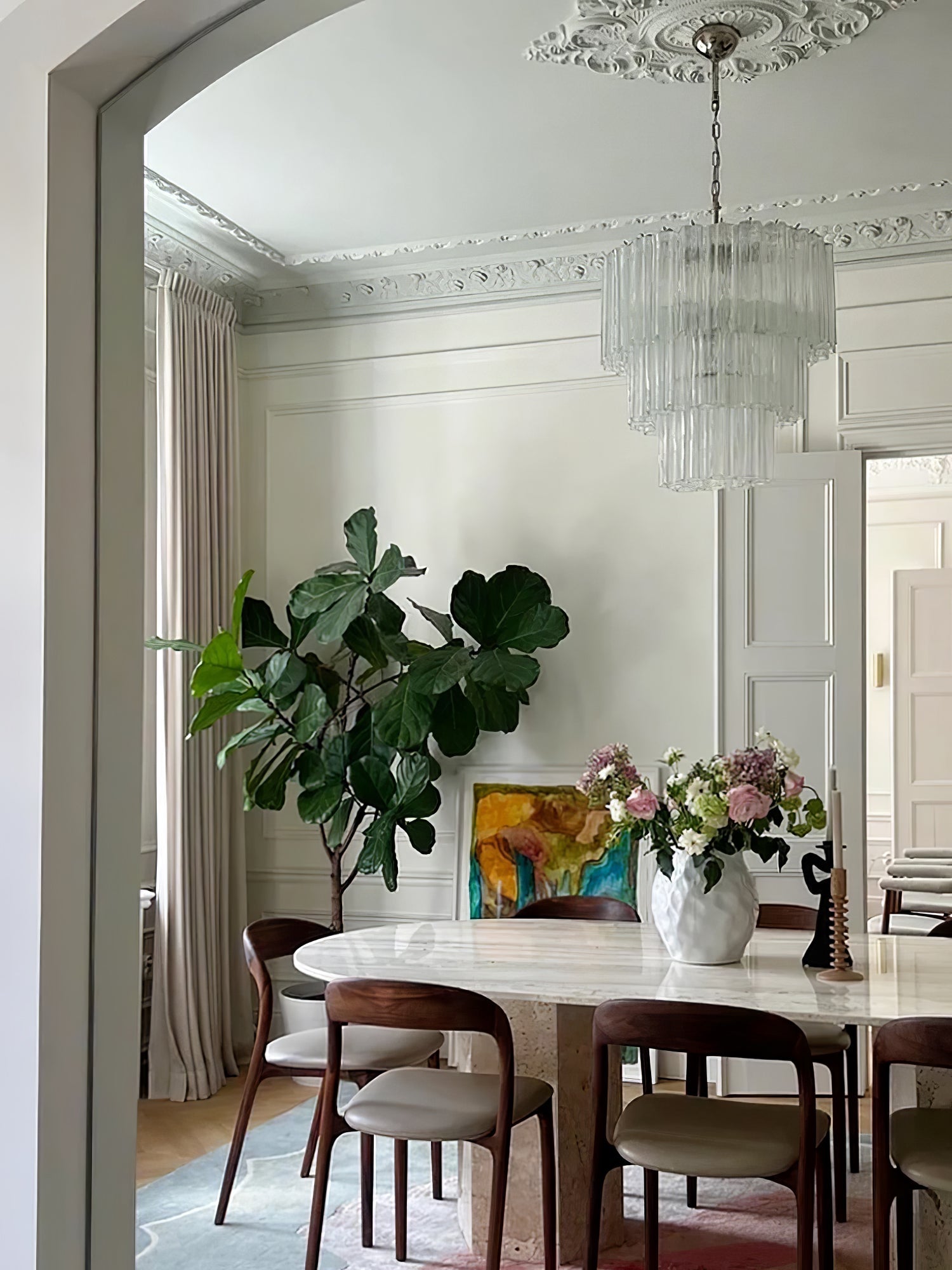Addas Murano Chandelier Clear / White