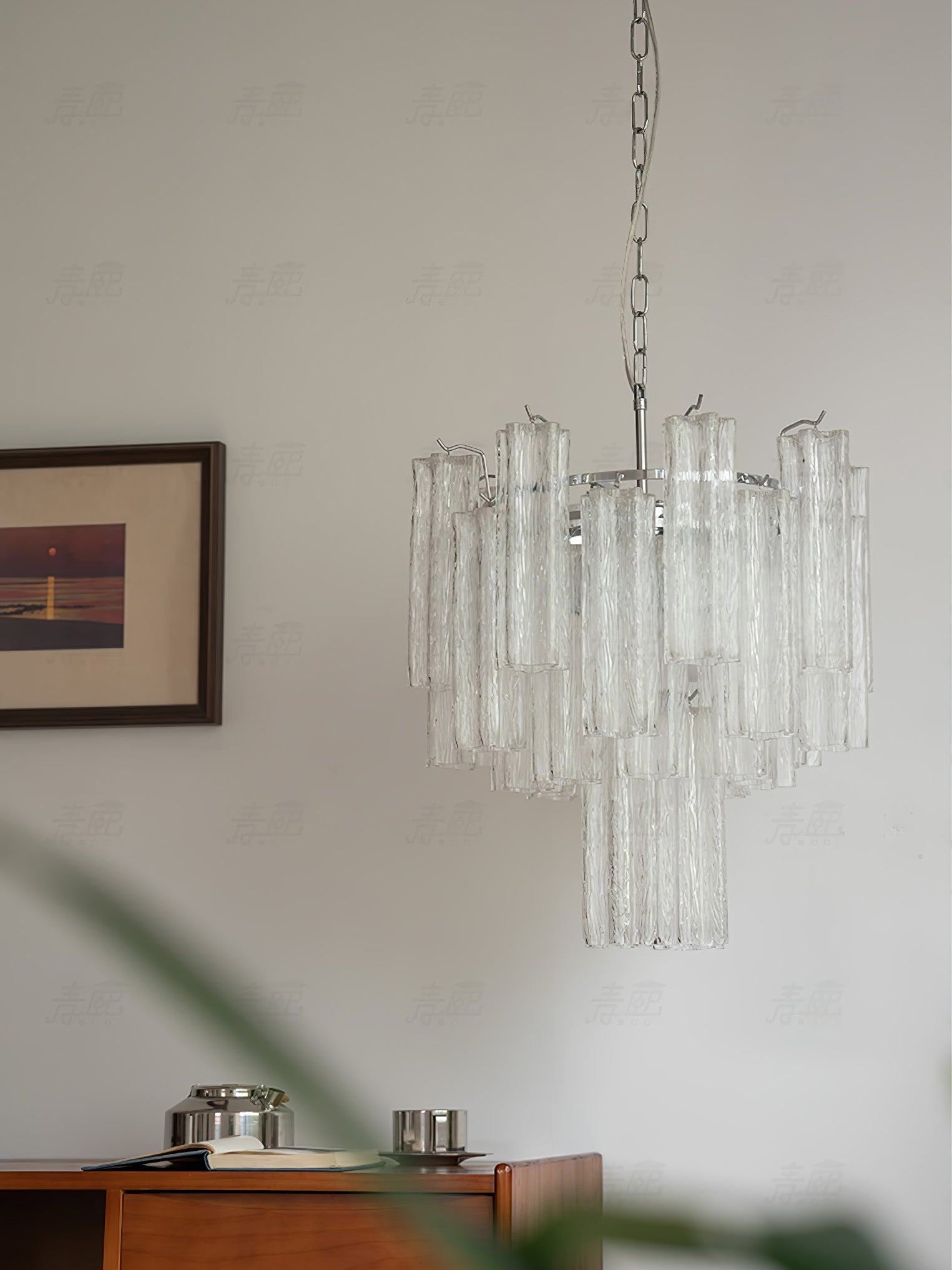 Addas Murano Chandelier Clear / White