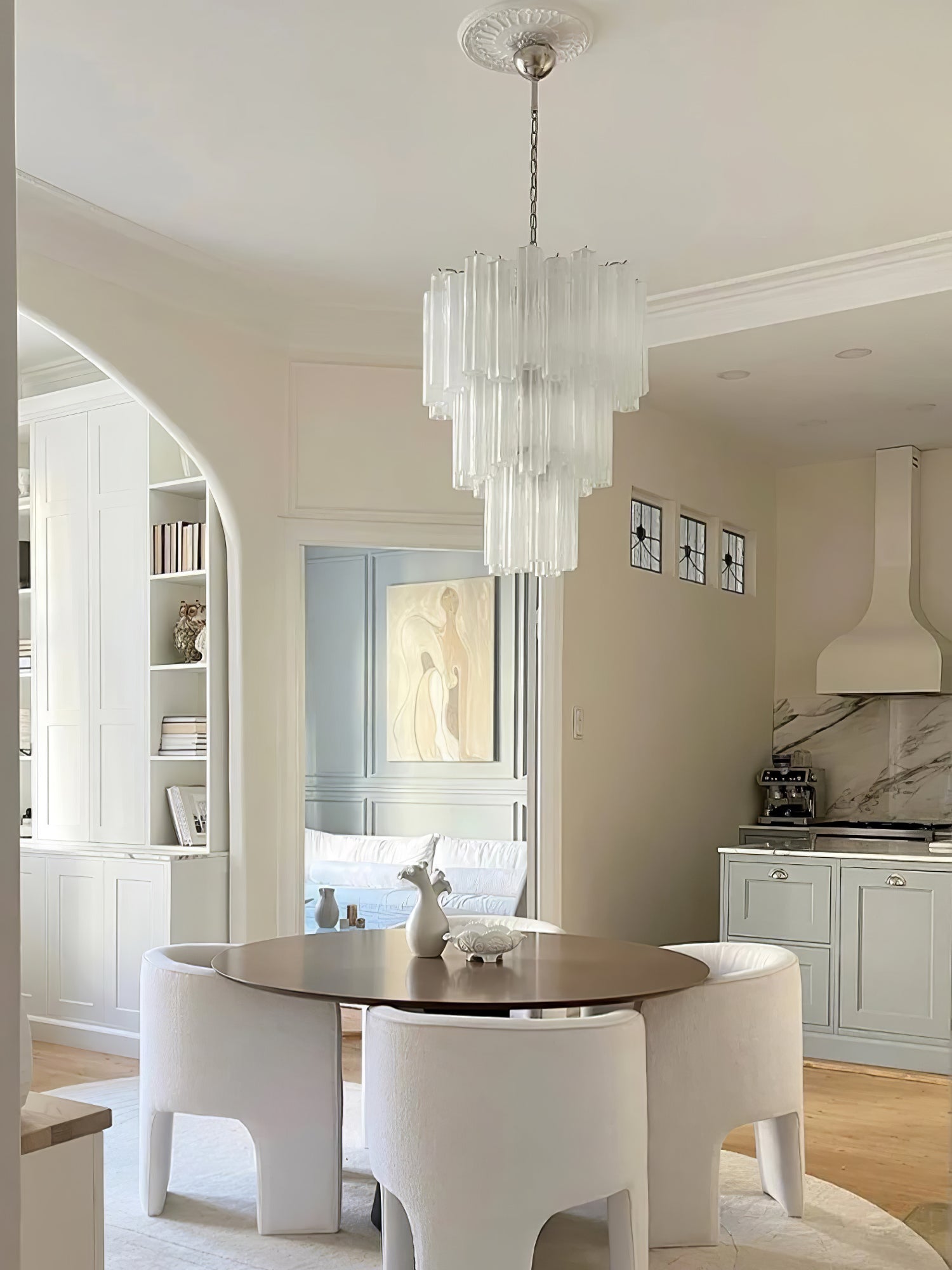 Addas Murano Chandelier Clear / White