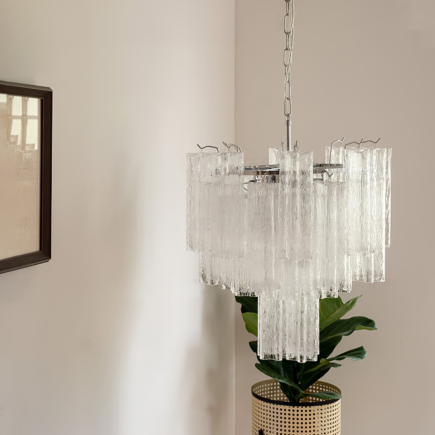 Addas Murano Chandelier Clear / White