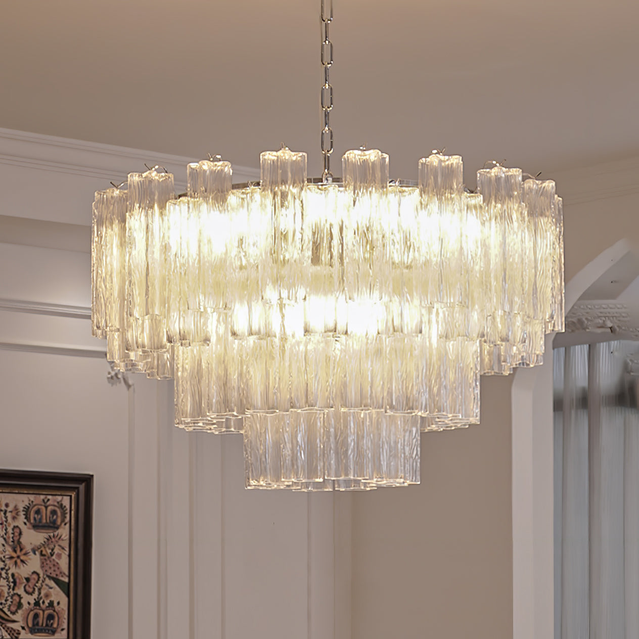 Addas Murano Chandelier Clear / White