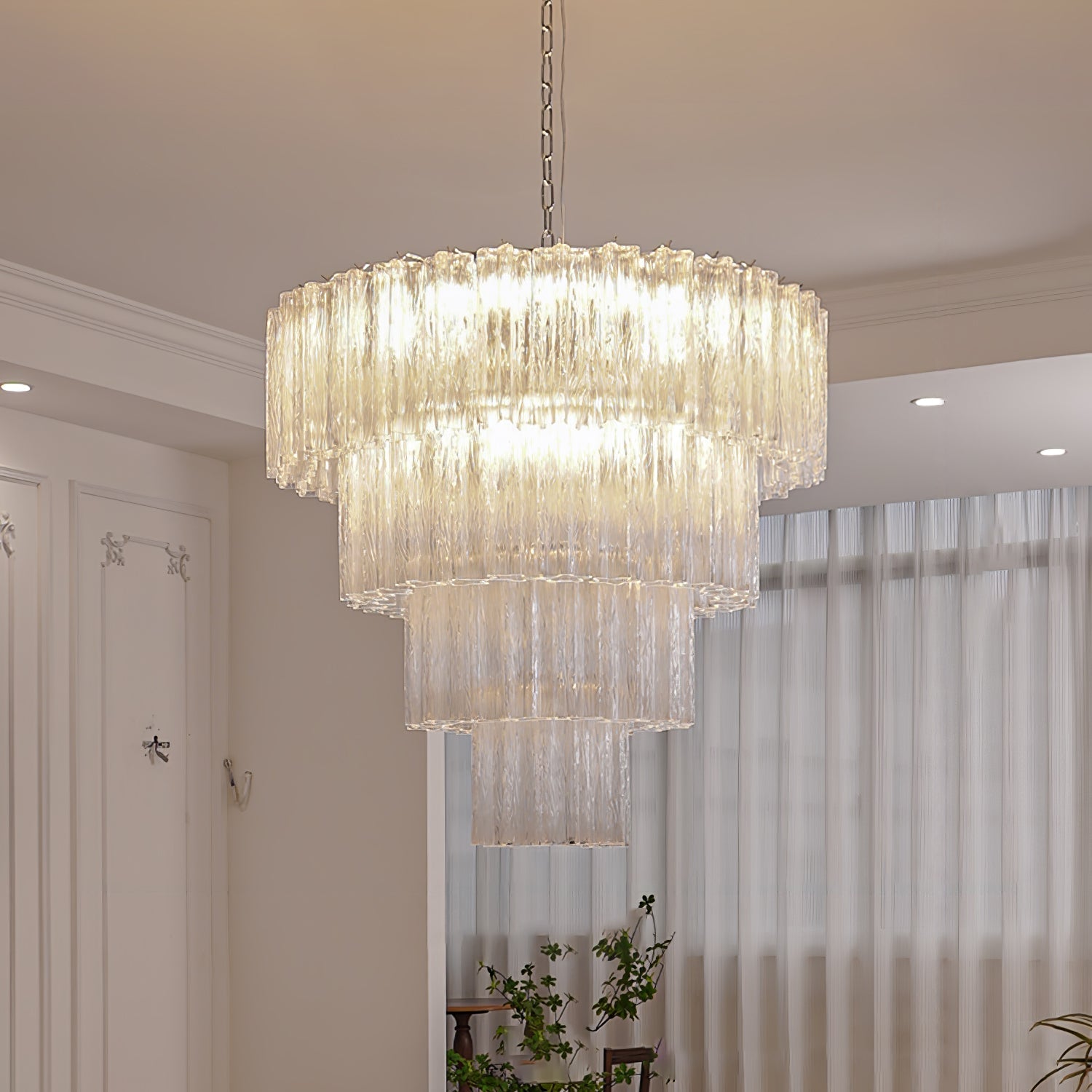 Addas Murano Chandelier Clear / White
