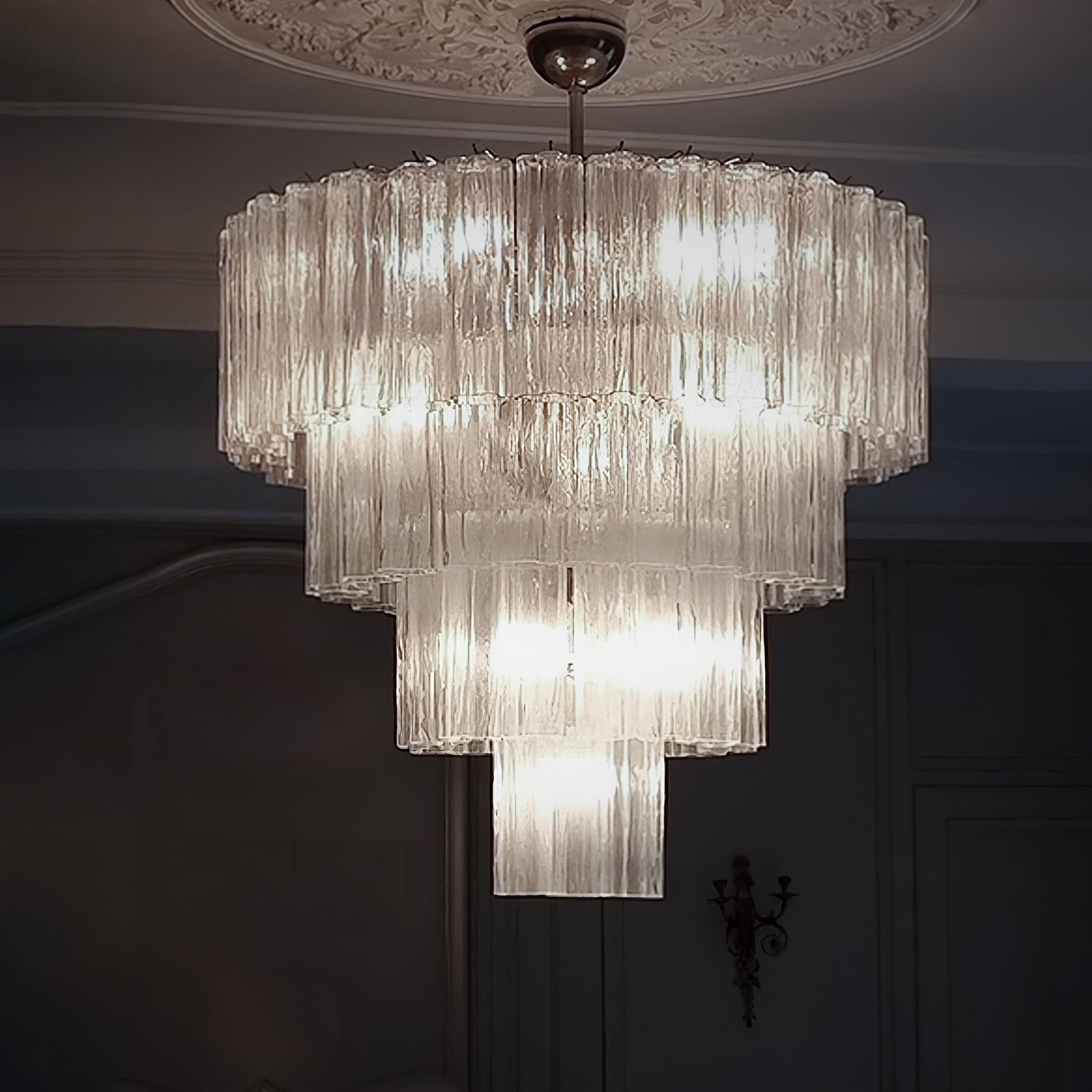Addas Murano Chandelier Clear / White