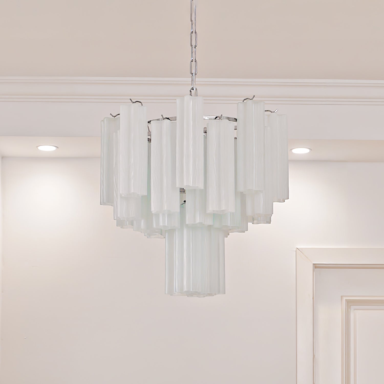 Addas Murano Chandelier Clear / White