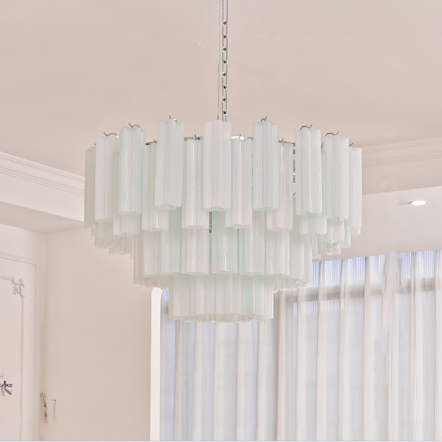 Addas Murano Chandelier Clear / White