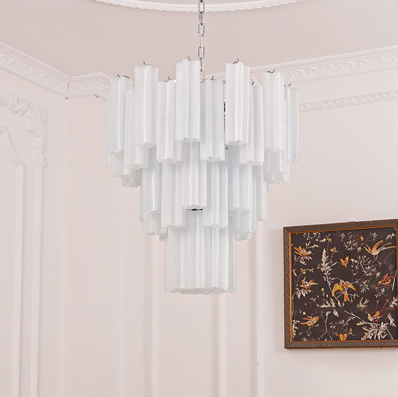 Addas Murano Chandelier Clear / White