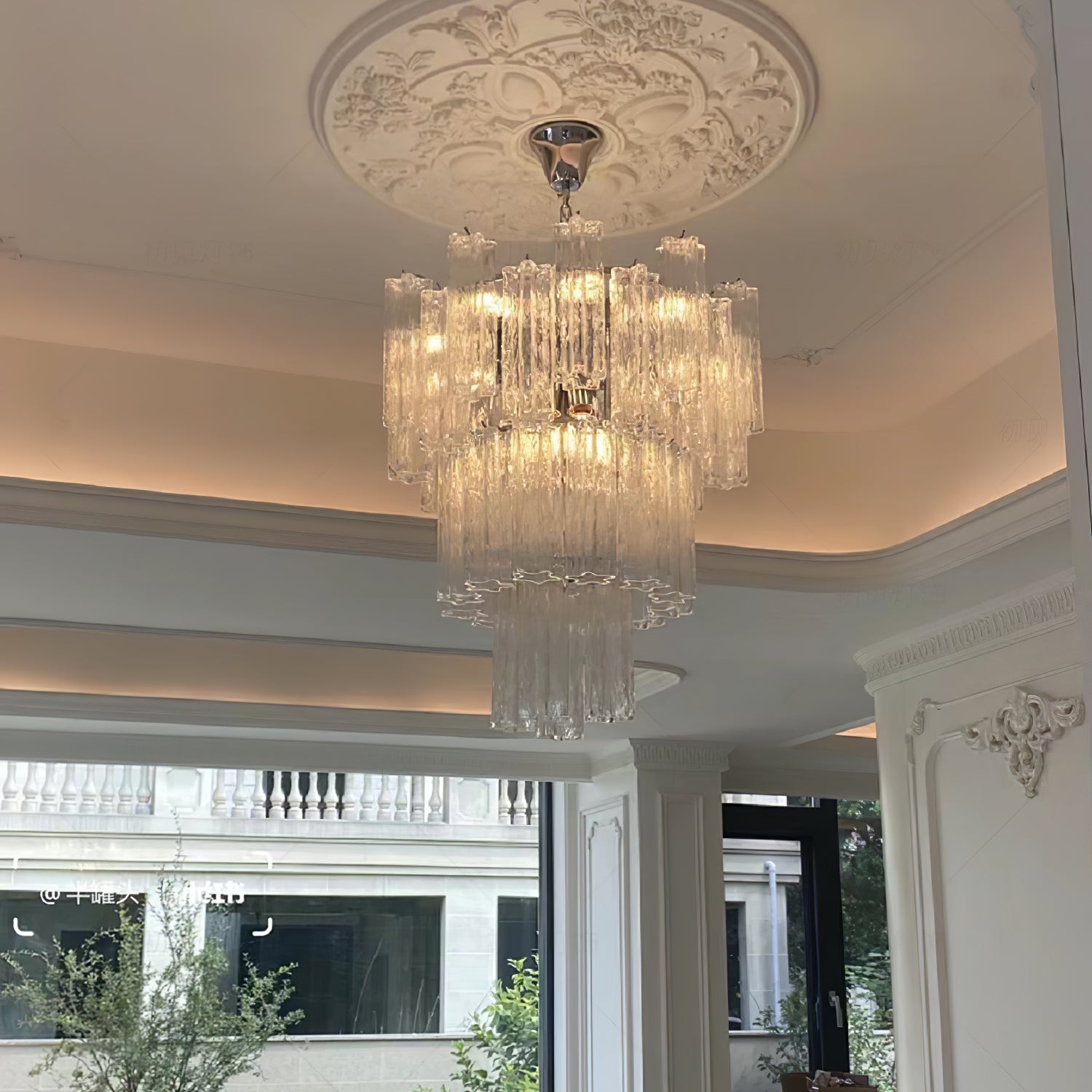Addas Murano Chandelier Clear / White
