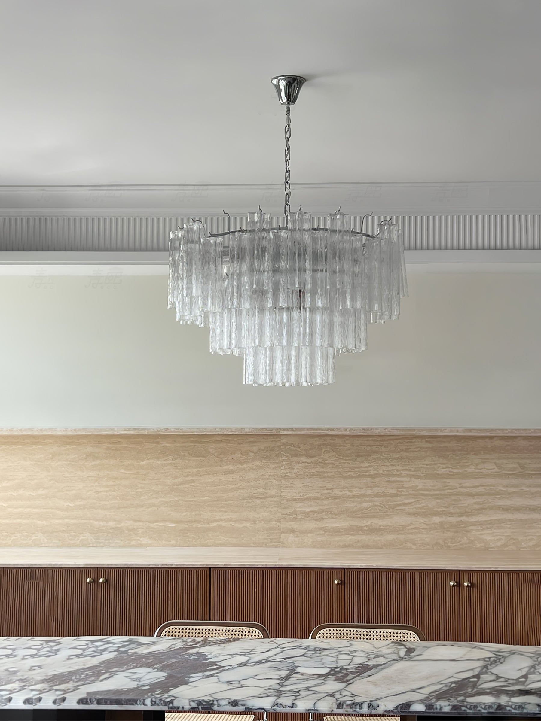 Addas Murano Chandelier Clear / White