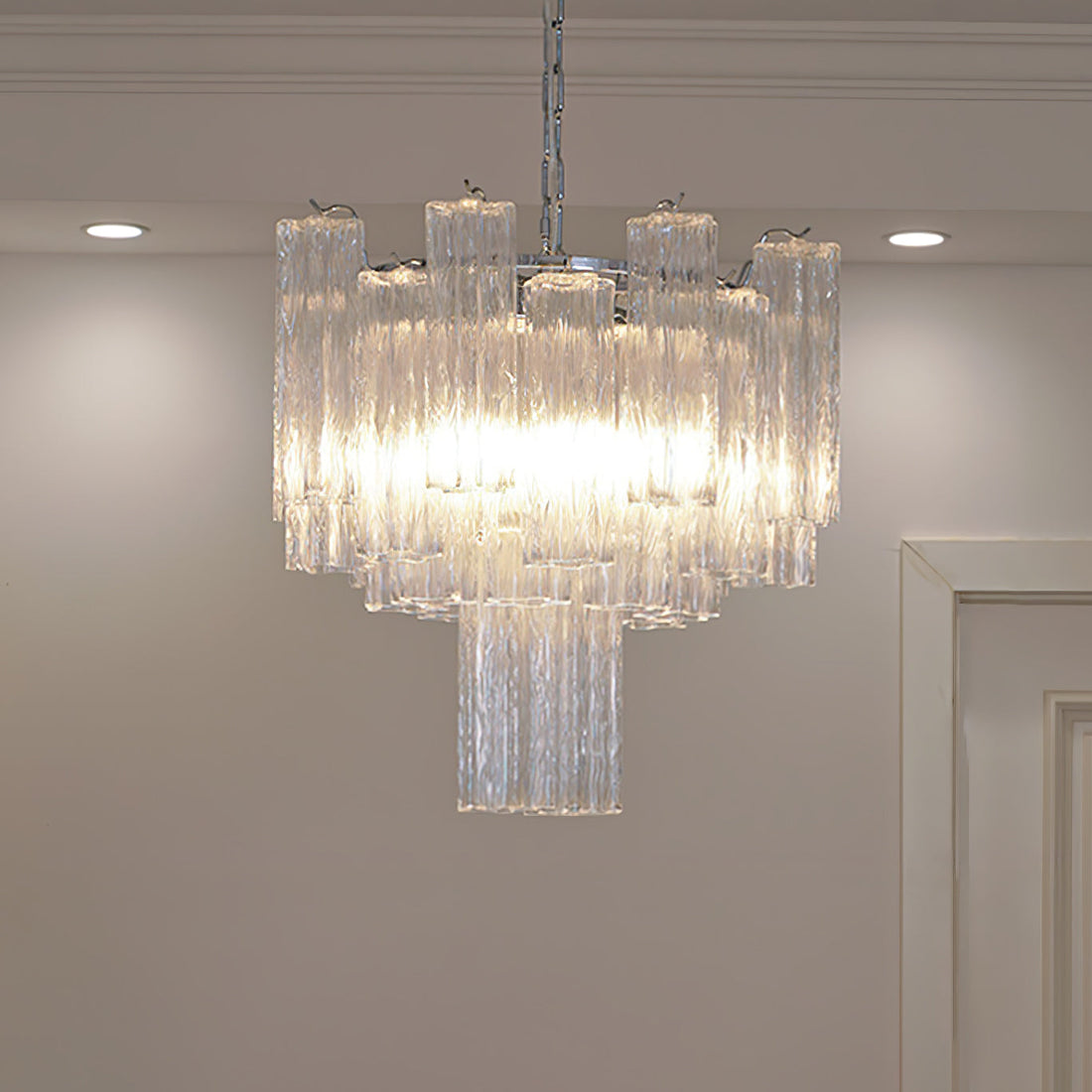 Addas Murano Chandelier Clear / White