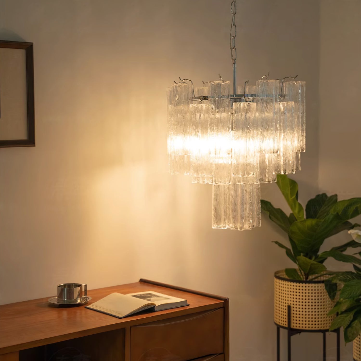 Addas Murano Chandelier Clear / White
