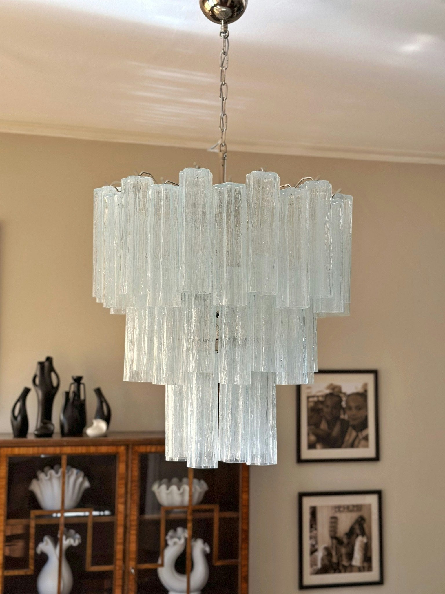 Addas Murano Chandelier Clear / White