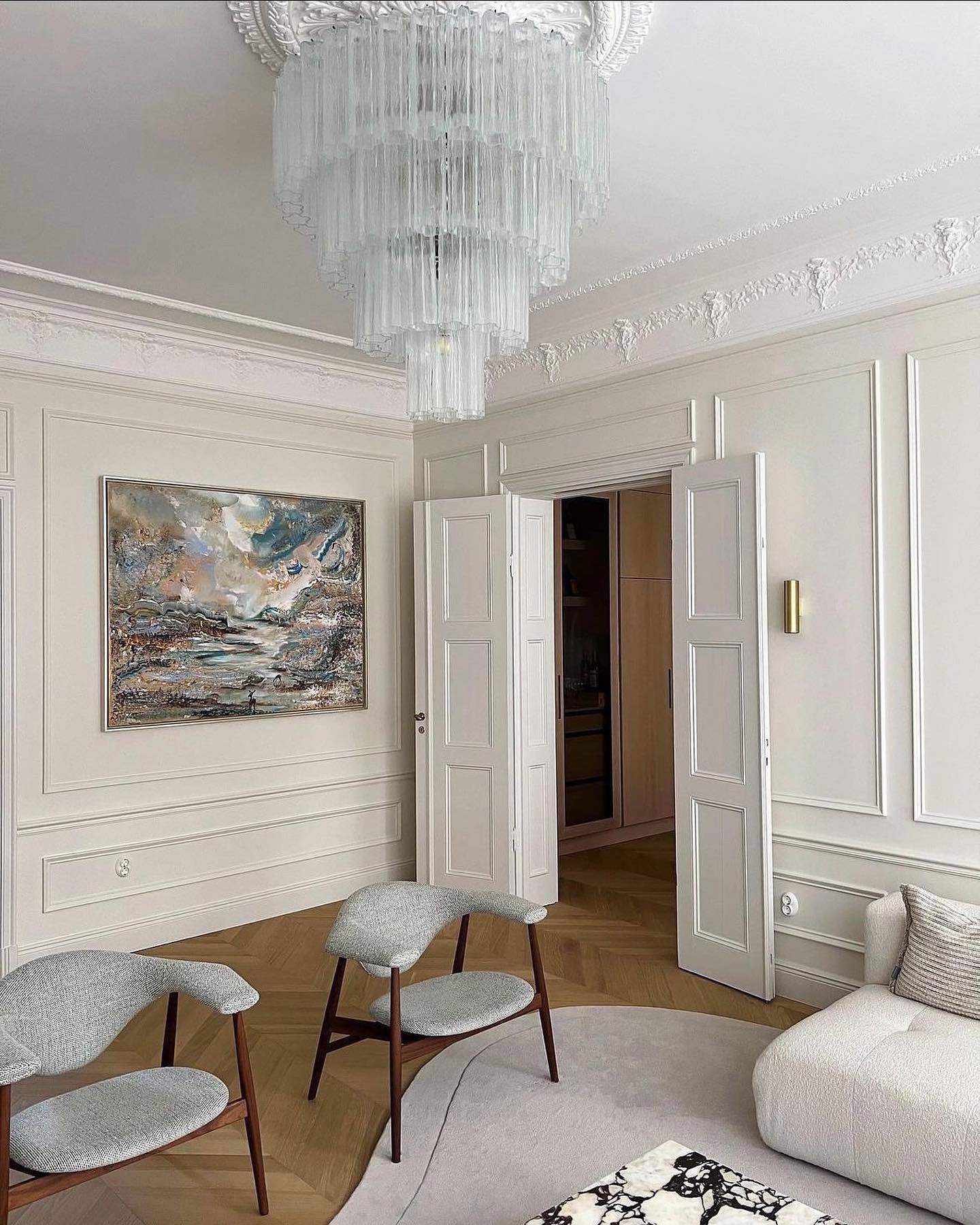 Addas Murano Chandelier Clear / White