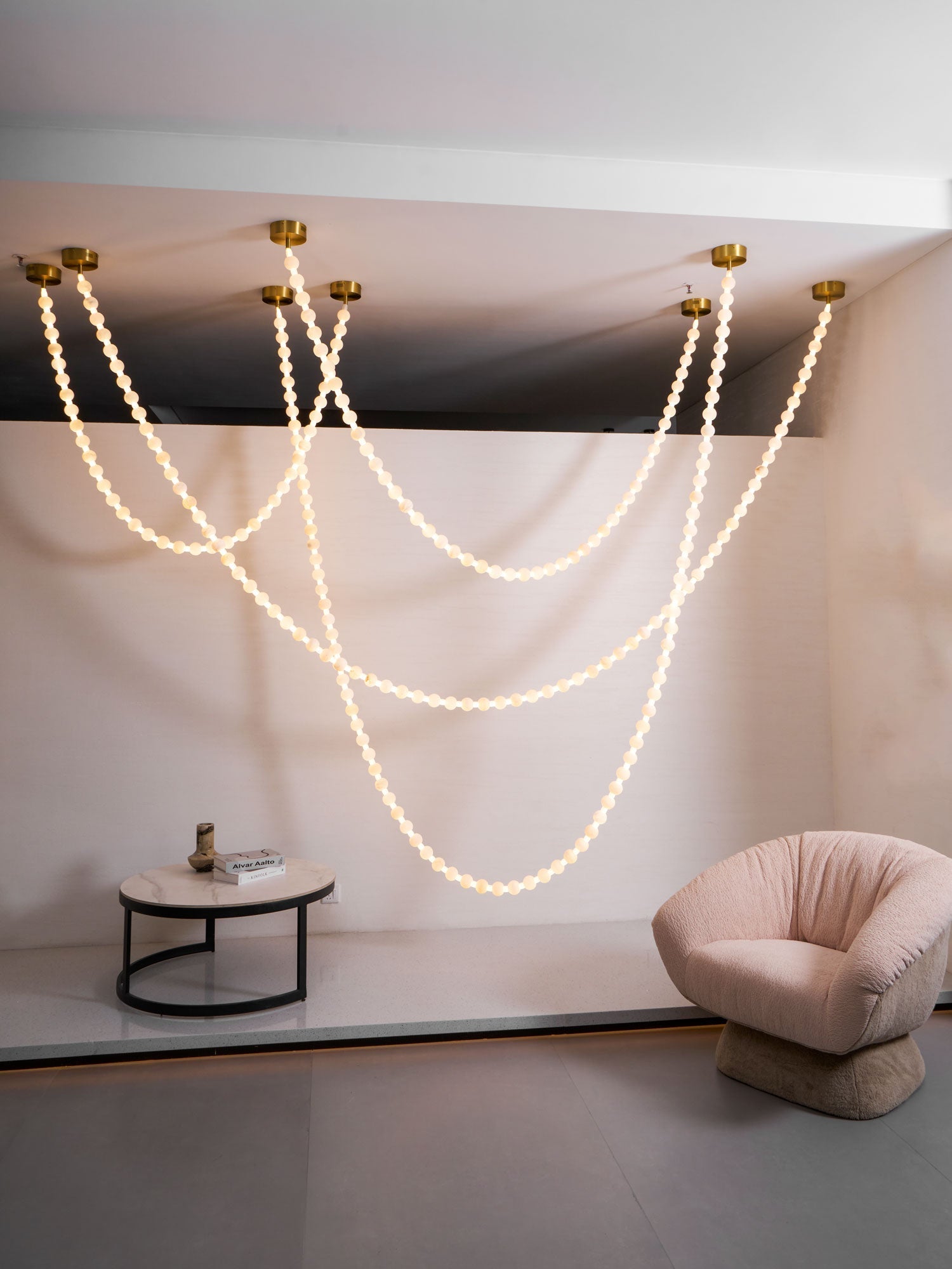 Alabaster Pearl Necklace Chandelier