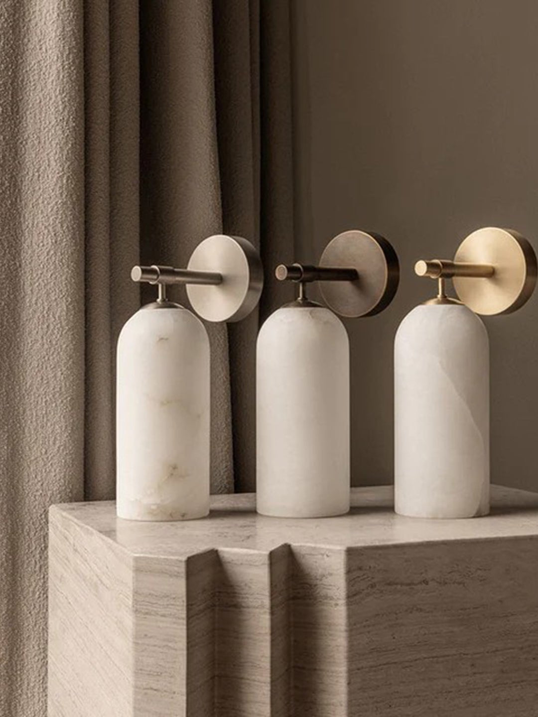 Alabaster Pillar Wall Sconce