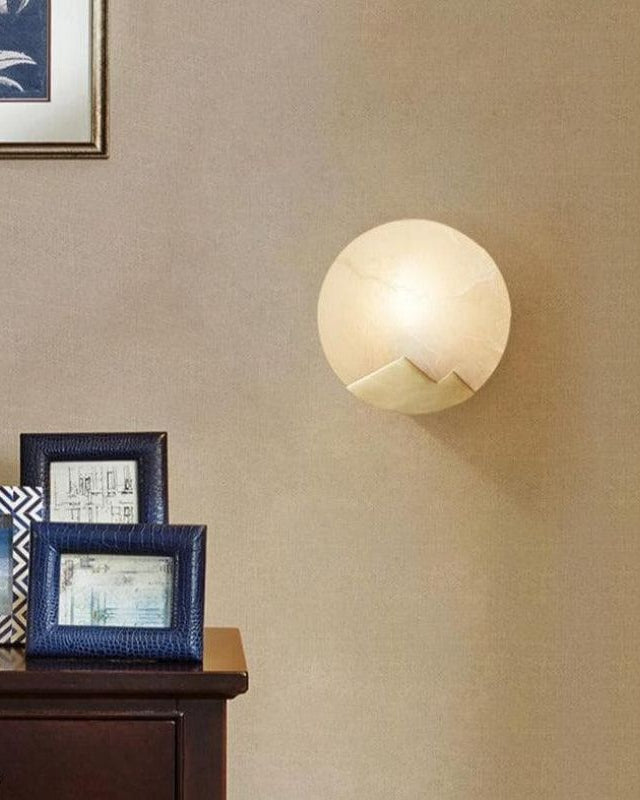 Alabaster Brass Sconce