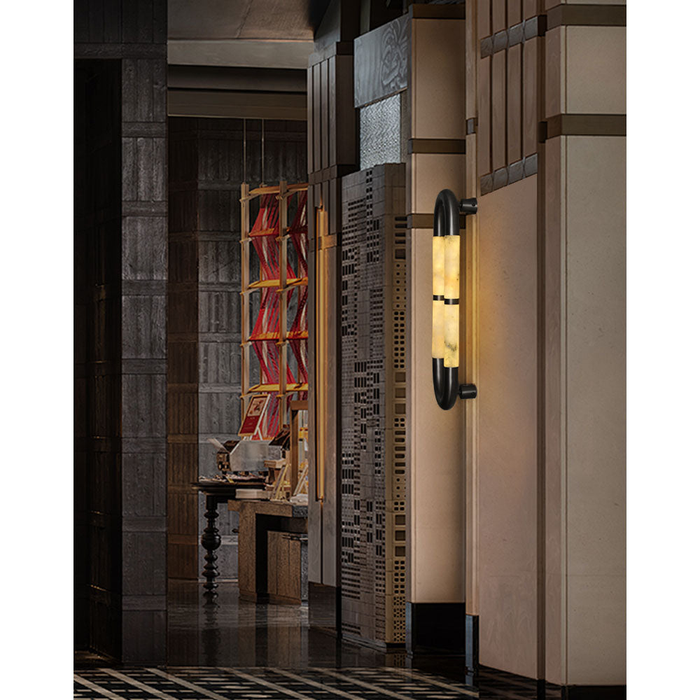 Alabaster Banded KoKo Sconce