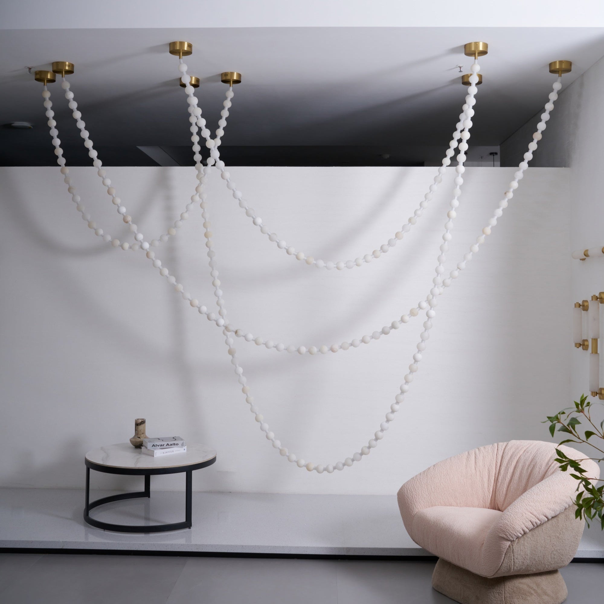 Alabaster Pearl Necklace Chandelier