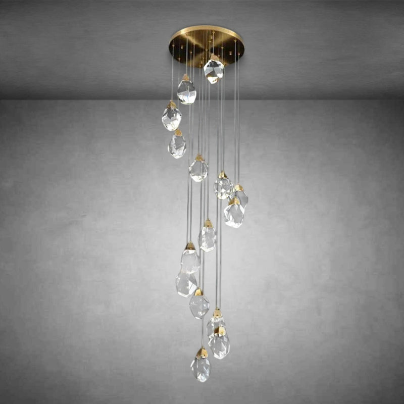 Alane 24 Lights Staircase Crystal Chandelier, Modern Long Chandelier Lighting