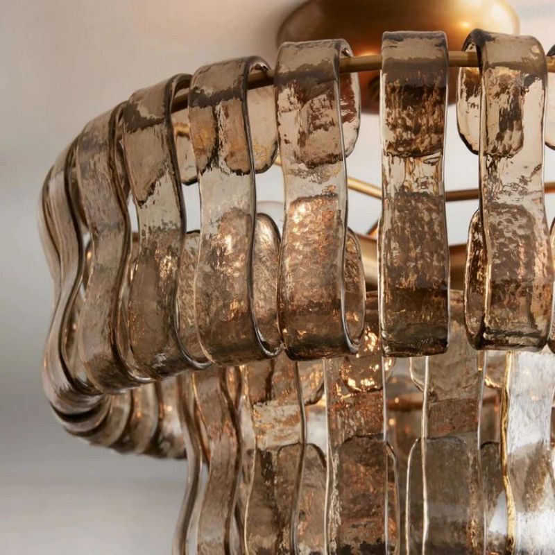 Amor 2-Tier Ghiaccio Glass Round Flushmount 18"