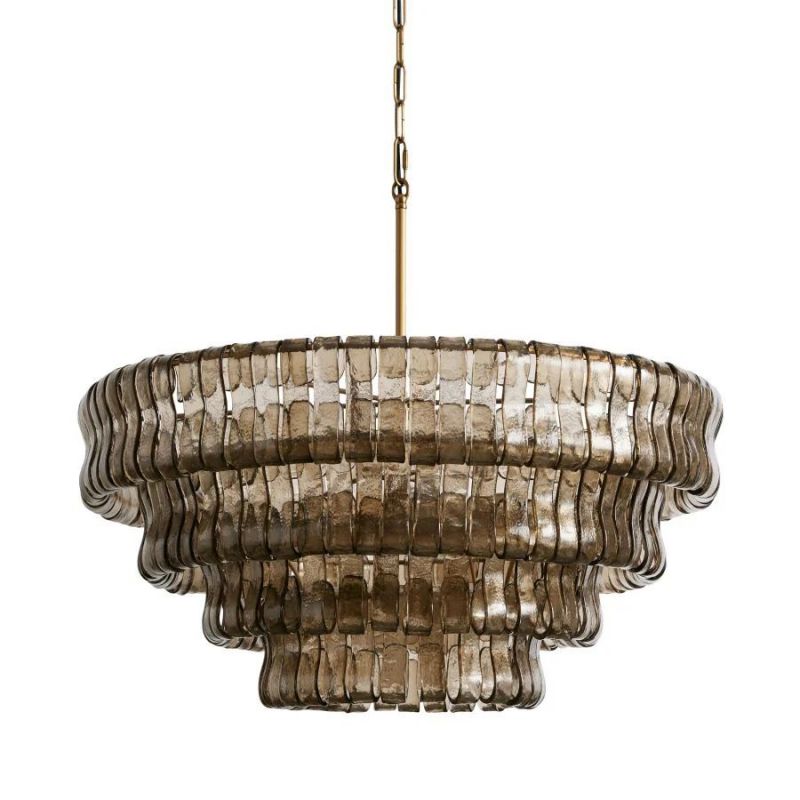 Amor 4-Tier Ghiaccio Glass Round Chandelier 36"