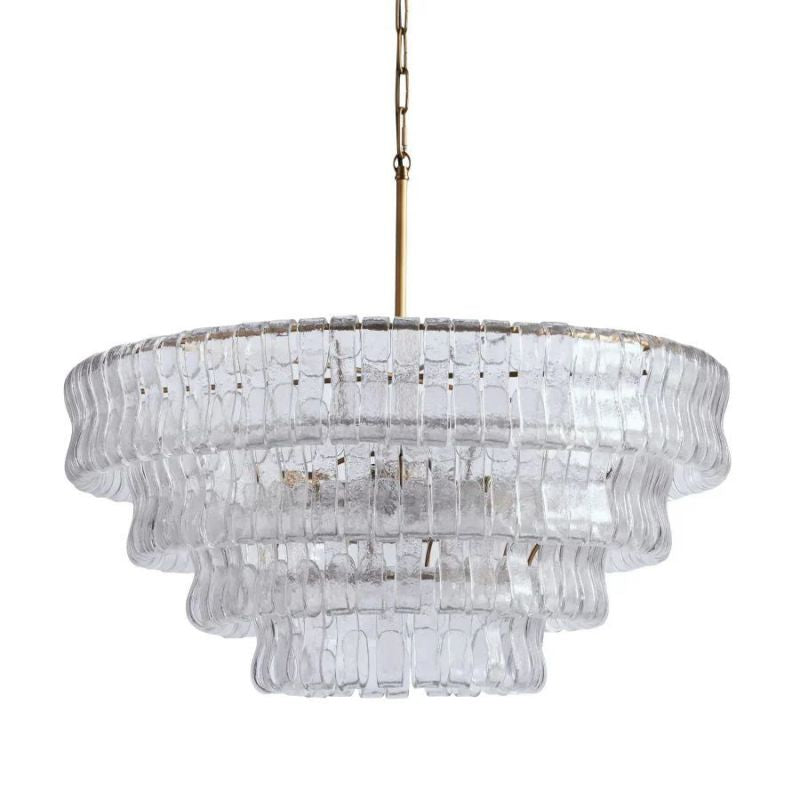 Amor 4-Tier Ghiaccio Glass Round Chandelier 36"