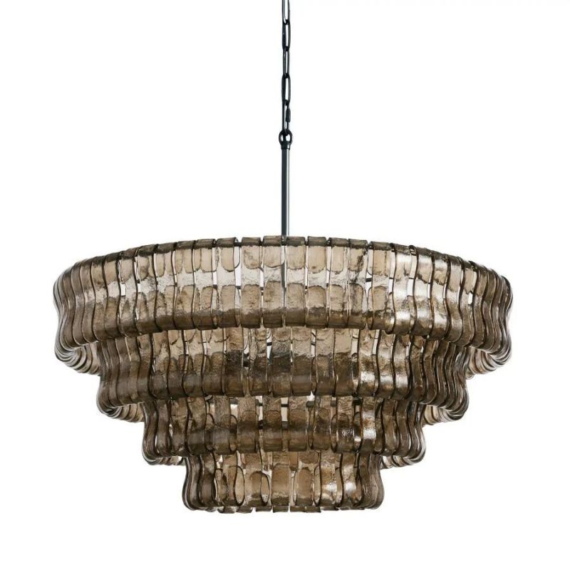 Amor 4-Tier Ghiaccio Glass Round Chandelier 36"