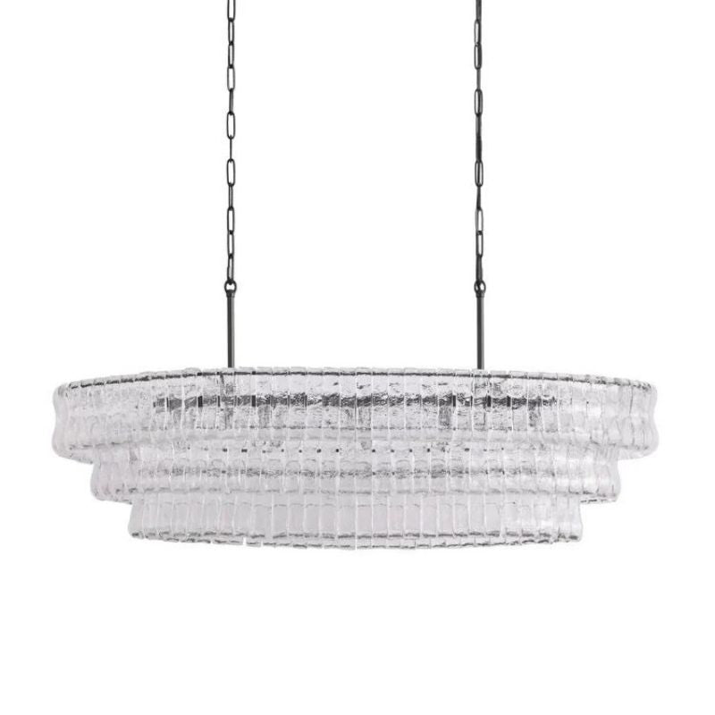 Amor Ghiaccio Glass Oval Chandelier 54"W/65"W