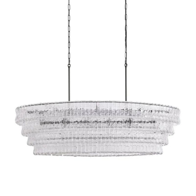 Amor Ghiaccio Glass Oval Chandelier 54"W/65"W