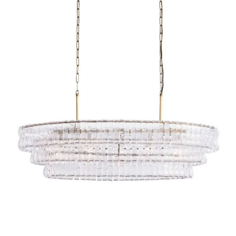 Amor Ghiaccio Glass Oval Chandelier 54"W/65"W