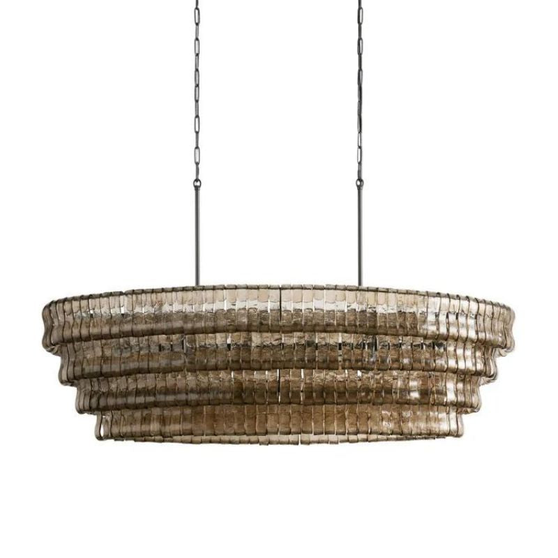 Amor Ghiaccio Glass Oval Chandelier 54"W/65"W