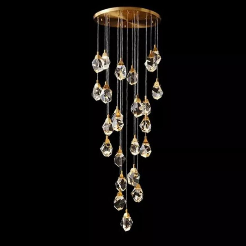Nicole Faceted Crystal Prisms Chandeliers For Staircase