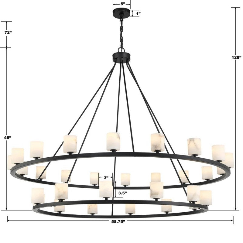 Oragen 30 Light Chandelier Alabaster