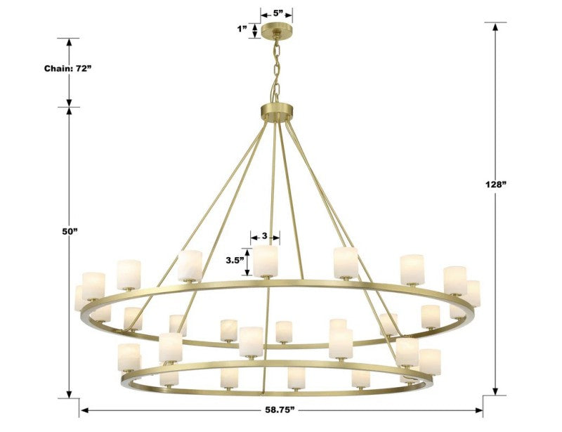 Oragen 30 Light Chandelier Alabaster
