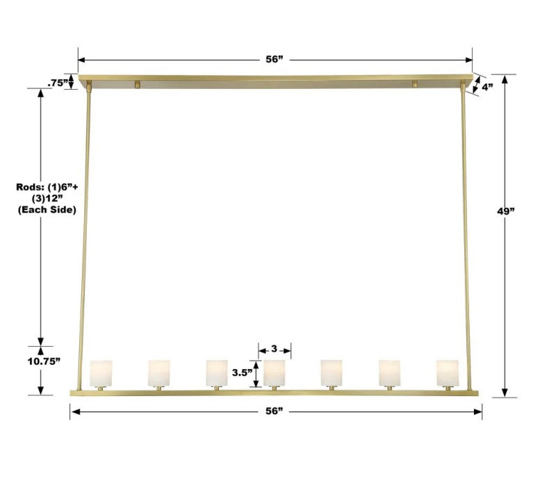 Oragen 7 Light Chandelier Alabaster