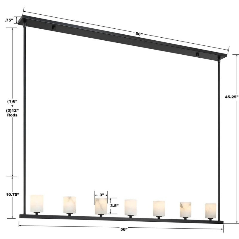Oragen 7 Light Chandelier Alabaster