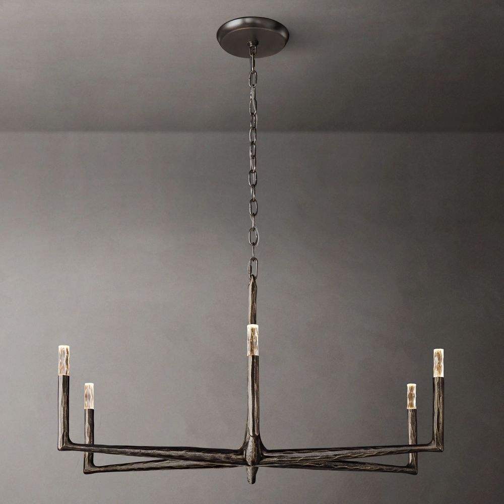 Thaddeus Forged Round Chandelier 48"